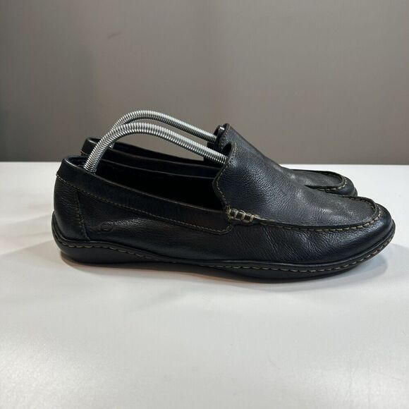 Born Loafer Shoe Men’s 10.5M Black Leather Harmon Moc Toe Slip On Comfort - Picture 3 of 8